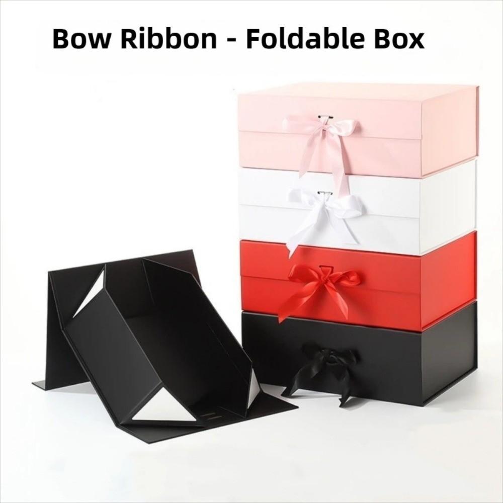 Velká krabička na dárky s mašlí Jednodílné Balicí krabička s výklopným víkem Luxusní prázdná krabička Párty Valentýn