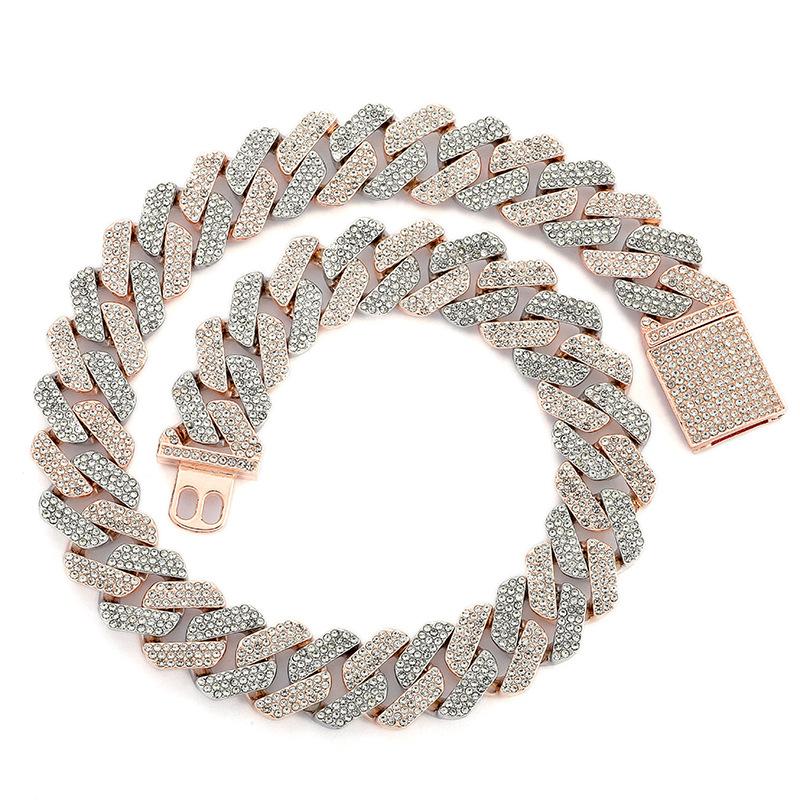 Alloy Diamond Studded Necklace for Men and Women