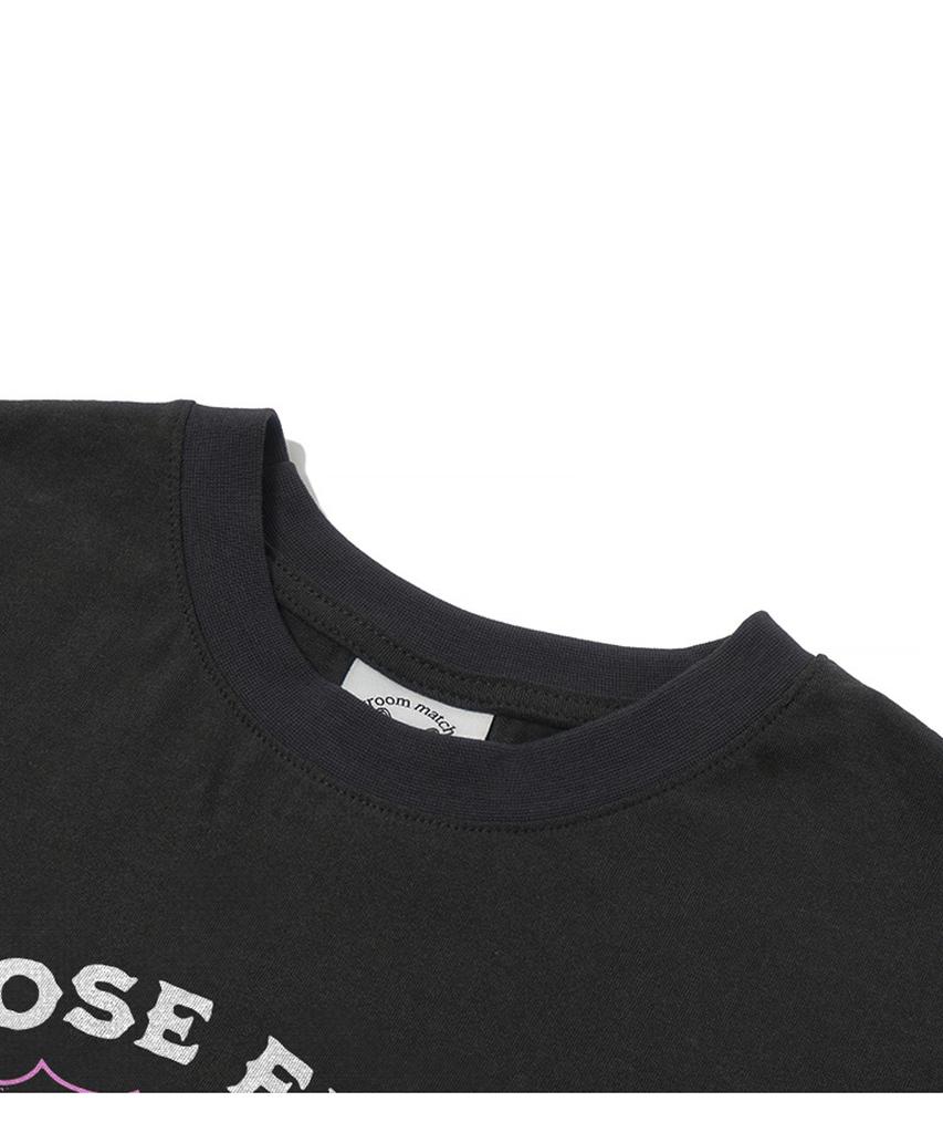 MATCHGLOBE Rose Circle Crop Top (Black)