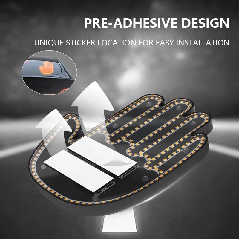 Funny Car Finger Light with Remote Control Car Interior Light Road Rage Signs Finger Gesture Lamp Auto LED Warning Brake Lights