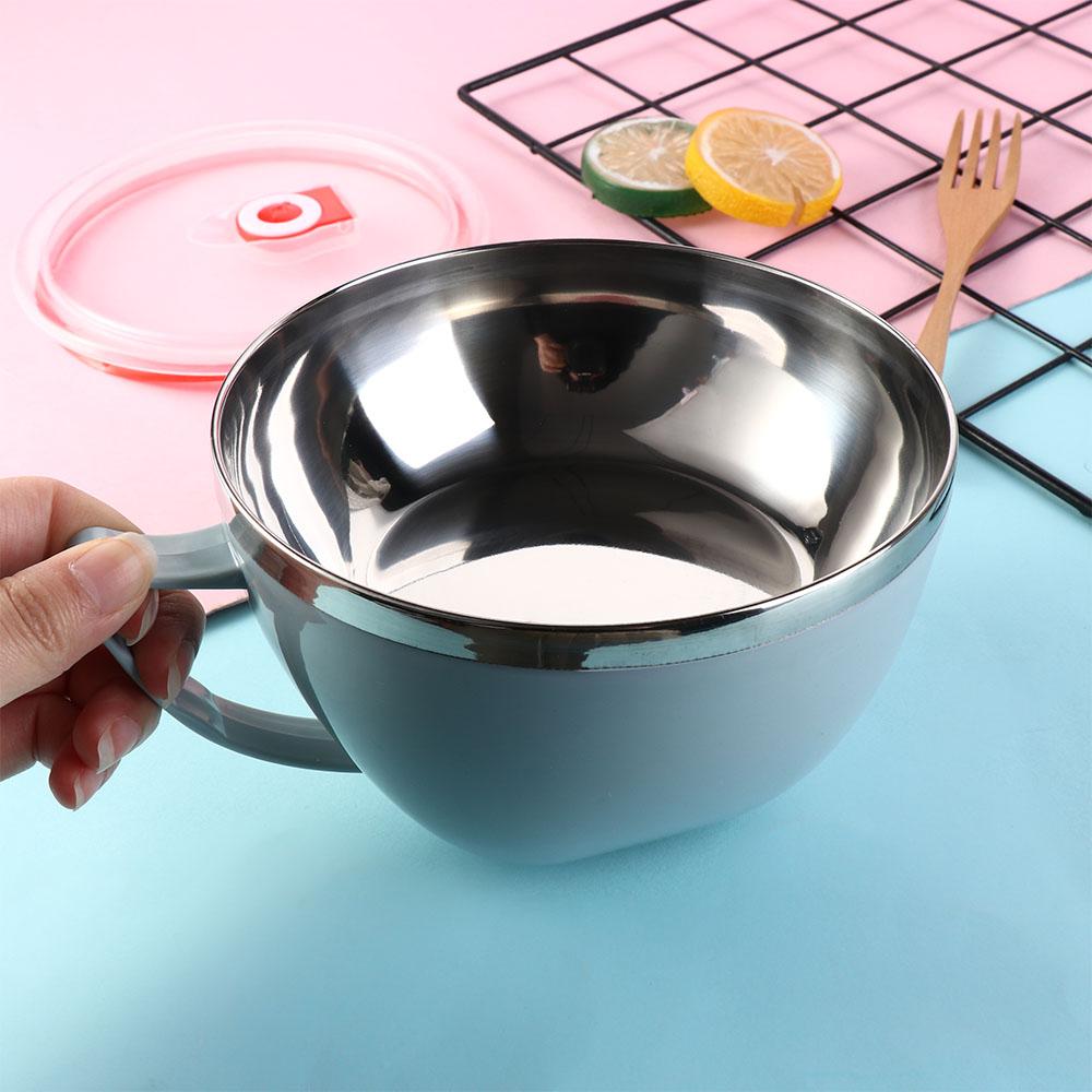 Dvouvrstvá izolace Miska na instantní nudle s víkem a rukojetí Rýžová miska Polévkové misky Rýžová polévka Nudle