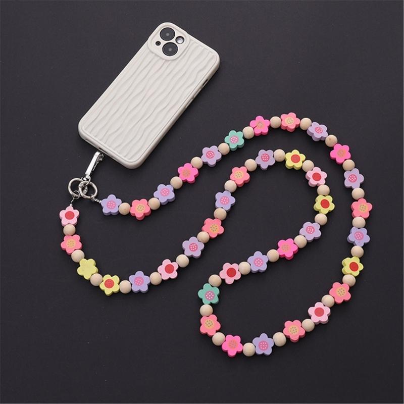 Phone Lanyard, Universal Bead Chain Neck Straps for Phone Case Crossbody Phone Lanyards with Patches for Most Phone