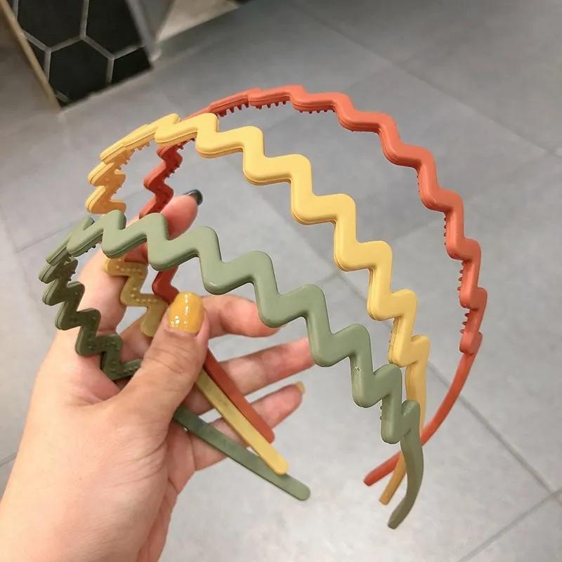 Neuer Modischer Peeling Rutschfester Harz Stirnband Einfarbig Welle Haarband Mädchen für Damen Haaraccessoires Reifen Haarband