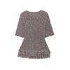 European and American Women's Clothing, Versatile Slim-fitting Fringed Knitted Crew Neck Short-sleeved Top 4331109