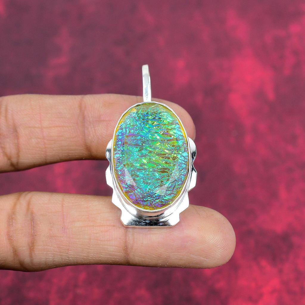 Κίτρινος Αυστραλιανός Οπάλιος 925 Ασήμι Στερλίνα Μασίφ Κρεμαστό, Χειροποίητο Κρεμαστό Κόσμημα με Πολύτιμο Λίθο, Δώρα Για τη Σύζυγο Ολοκαίνουργιο Κρεμαστό