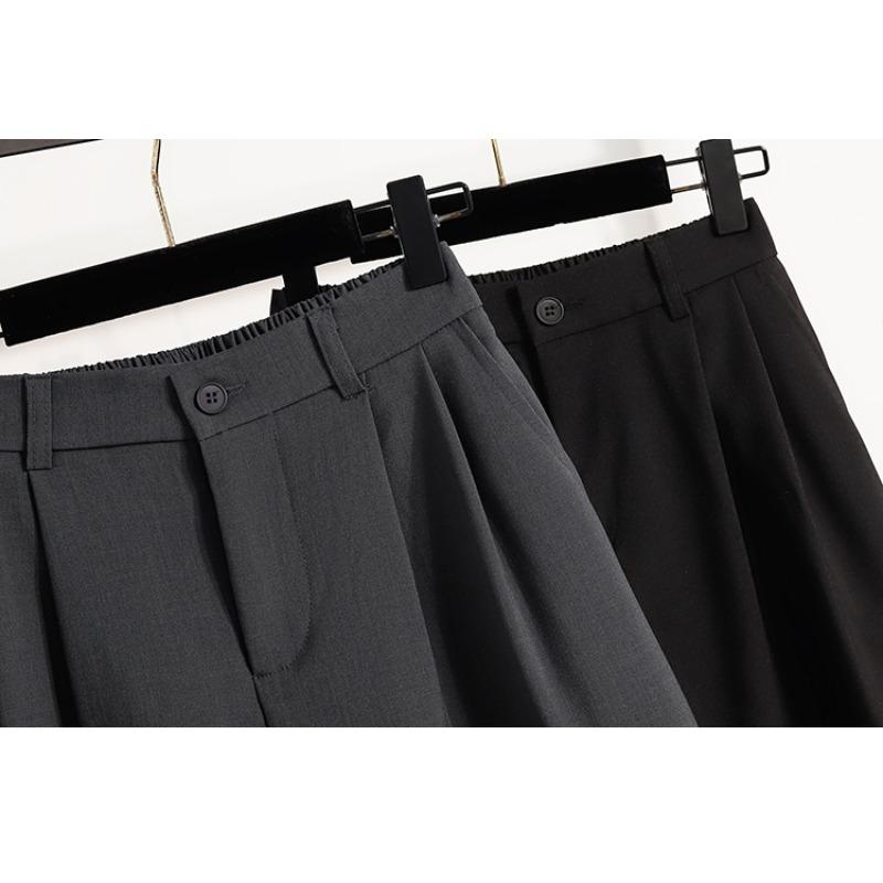 DIMANAF 2025 Plus Size Shorts Women Solid Loose High Waist Casual Short Pants Basic Summer New Wide Leg Pants