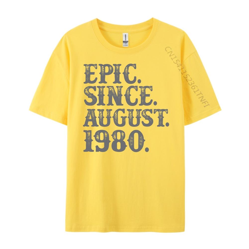 40 Epic Since August 1980 Birth Year Legendary Red And Black Graphic T Shirt Blank T Shirt 100 Cotton T Shirts Lovers Day