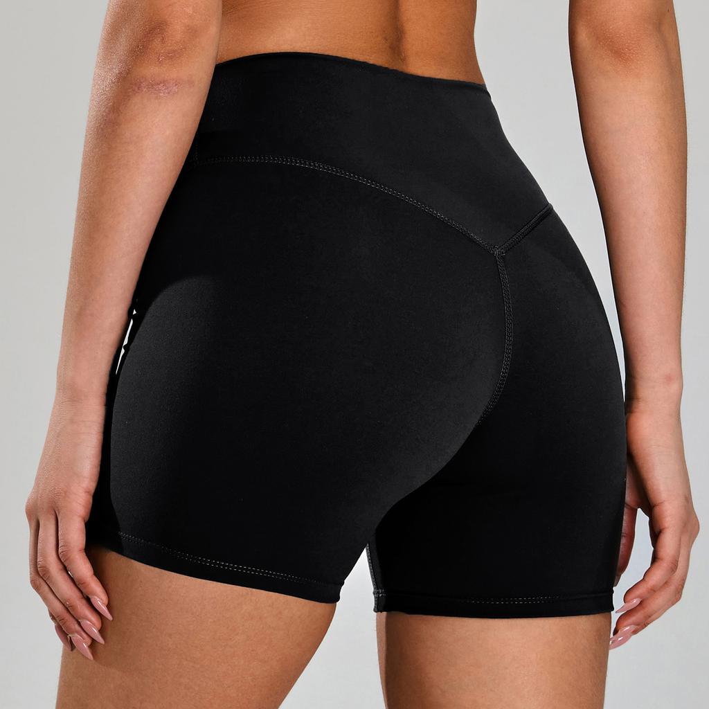 Nackte Enganliegende Hüfthebende Yoga-Shorts für Damen, Lauf- und Fitness-Shorts, Schnelltrocknende Atmungsaktive Sportshorts