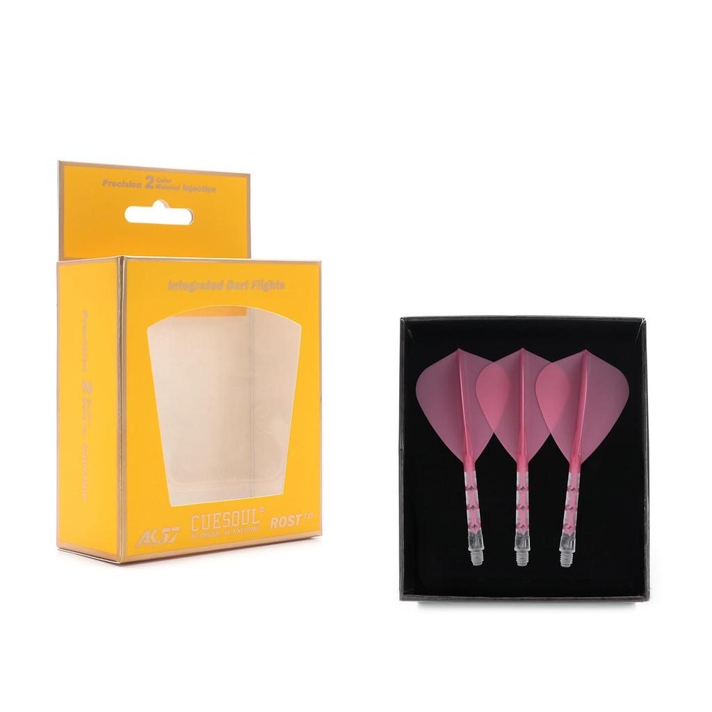 CUESOUL ROSTAK57 T19 Series Mixed Shaft Integrated Kite Shape Set of 3 Two-Tone Dual-Material Flights, Series, (Pink) CS-AK57FZ6L