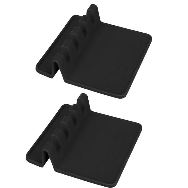 Food-grade Silicone 4-compartment Kitchenware Storage Rack, Silicone Tableware Rack, Drip Pad, High-temperature Resistant Pad