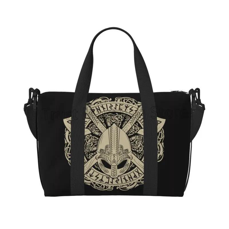 

Norse Rune Print Travel Duffel Bag Unisex Weekender Overnight Tote Bag Large Capacity Lightweight Waterproof Carry on Bags