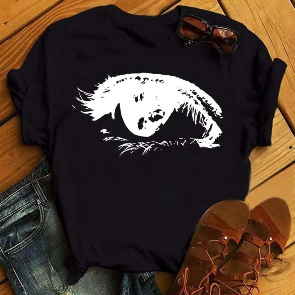 Fashion Graphic Unisex Tshirt Eyelashes Print Kawaii Lashes Unisex Clothes Funny Makeup Aesthetic Shirt Female Clothing Top Tee
