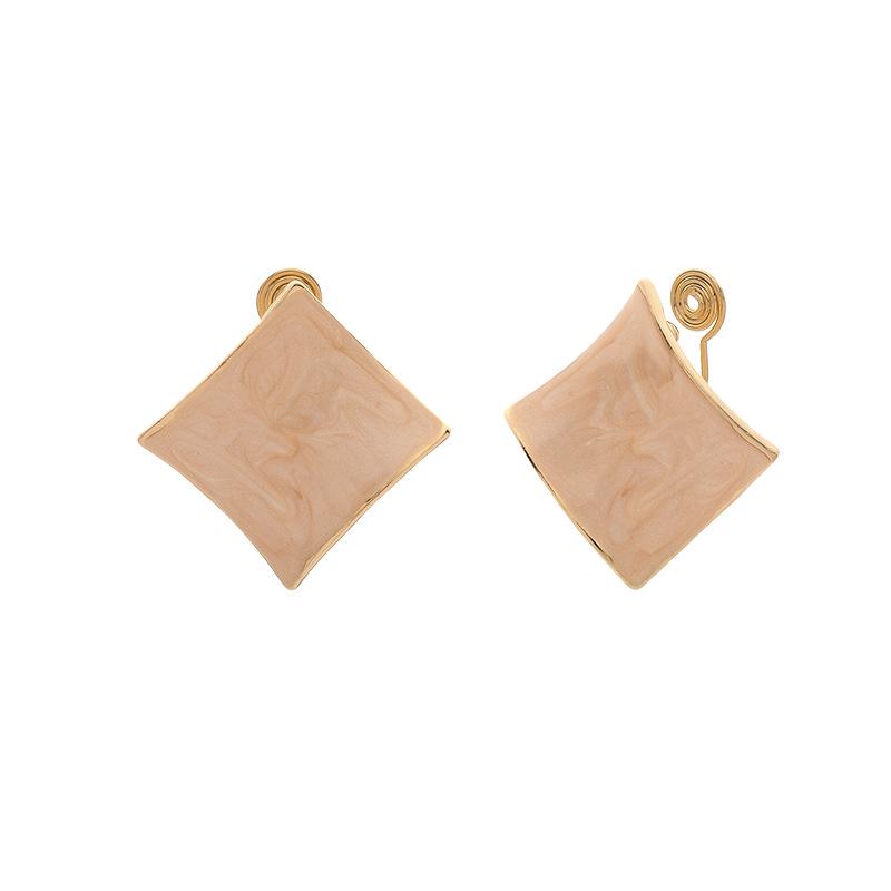 Korean Irregular Diamond Design Clip-On Earrings: Unique, No-Piercing Ear Accessories for Women