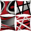 Popular Simple Geometric Abstract Red Black Striped Sofa Cushion Pillow Case Home Removable Washable