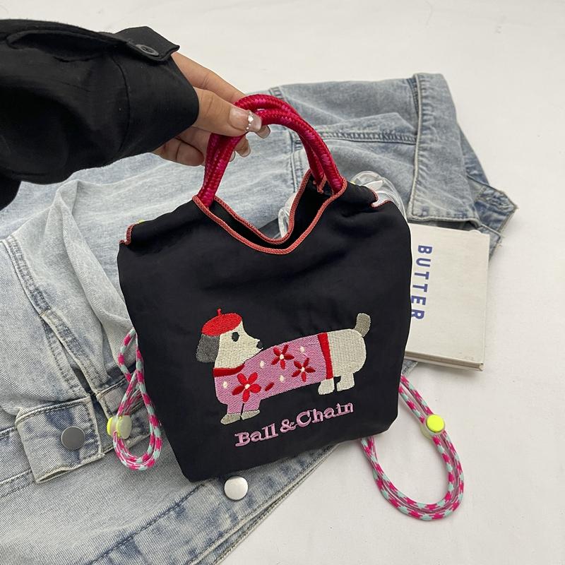 Carto embroidered handbag - casual and fashiable, single shoulder bag, lightweight, suitable for commuting, crossbody bag
