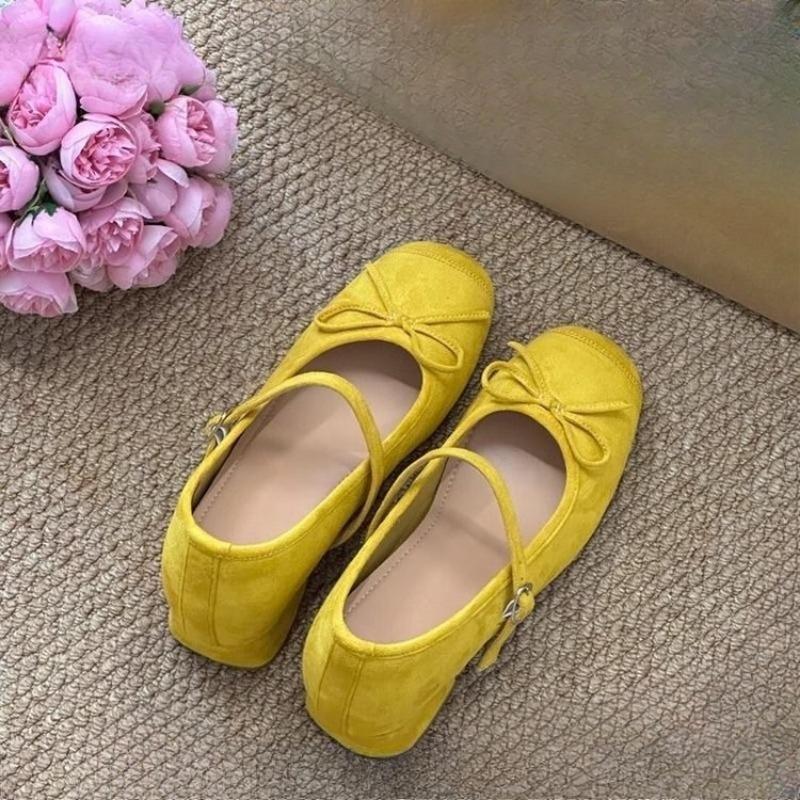 

New Height-increasing Single Shoes for Women Ballet Shoes 35 жовтий