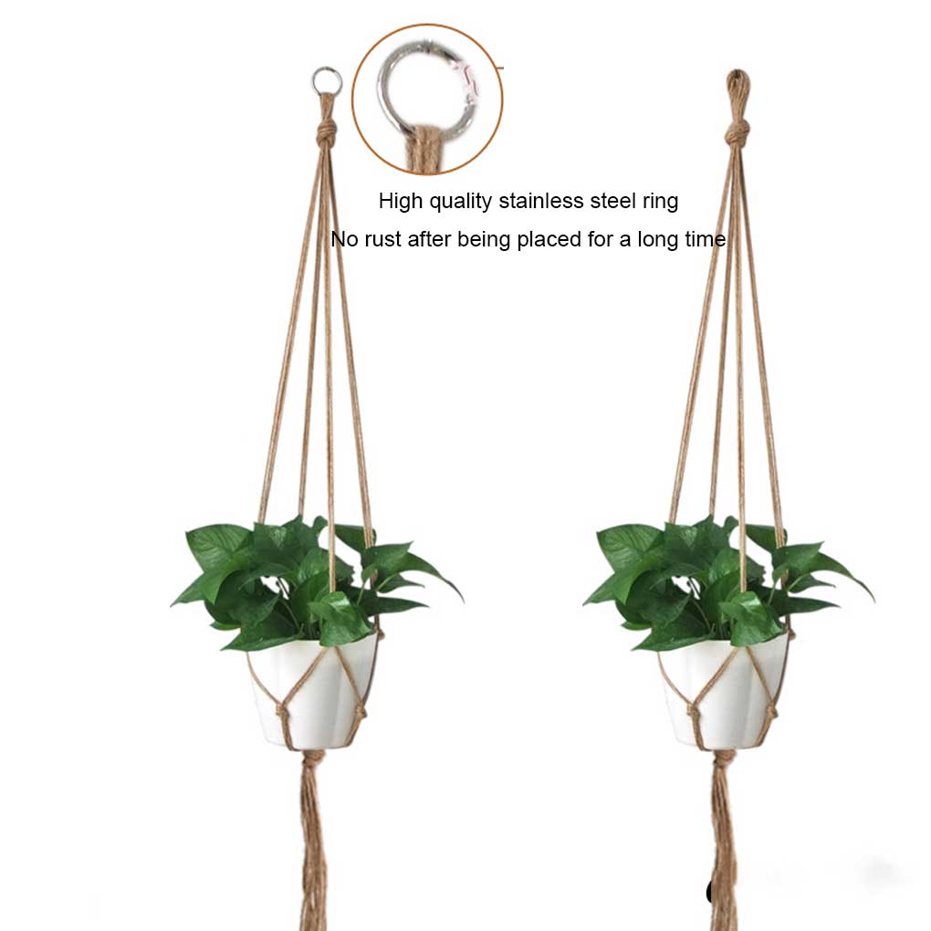 Packung mit 4 Blumenampelhalter Wiederverwendbar Innen Außen Garten Terrasse Vorgarten Dekorative Pflanztopf Hängeseil