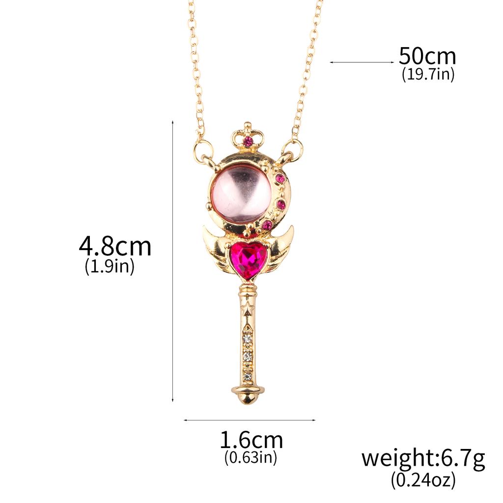 LLX Anime SAILOR MOON Necklace Tsukino Usagi Magical Girl Transformation Cartoon Necklace Cosplay Fan Gift Men Women Bag Jewelry