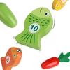 Wooden Magnetic Fishing & Counting Blocks Educational Toys for Toddlers 0-3