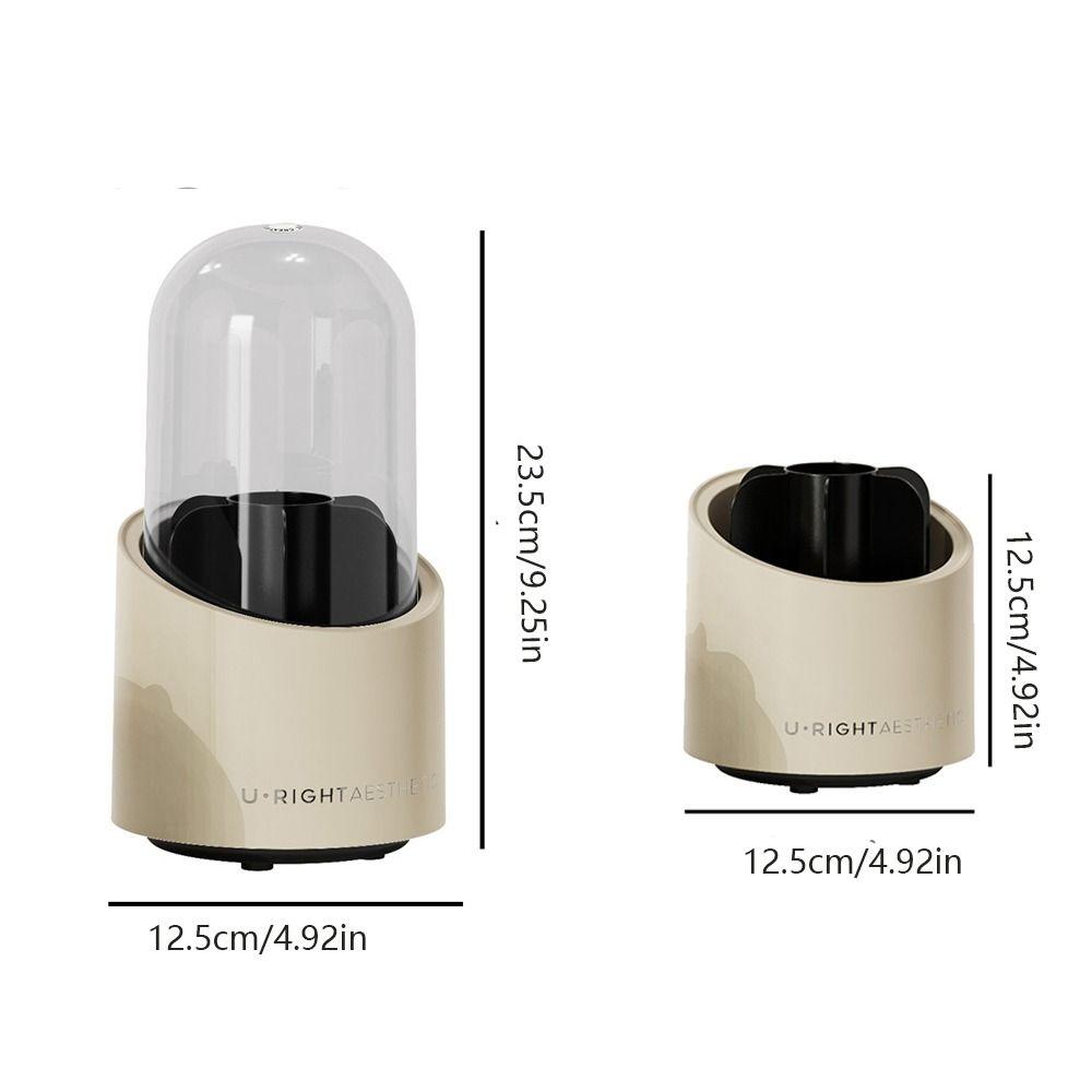 Large Capacity 360° Rotating Makeup Brushes Holder Waterproof Dustproof Cosmetic Storage Box with Lid Space Saving