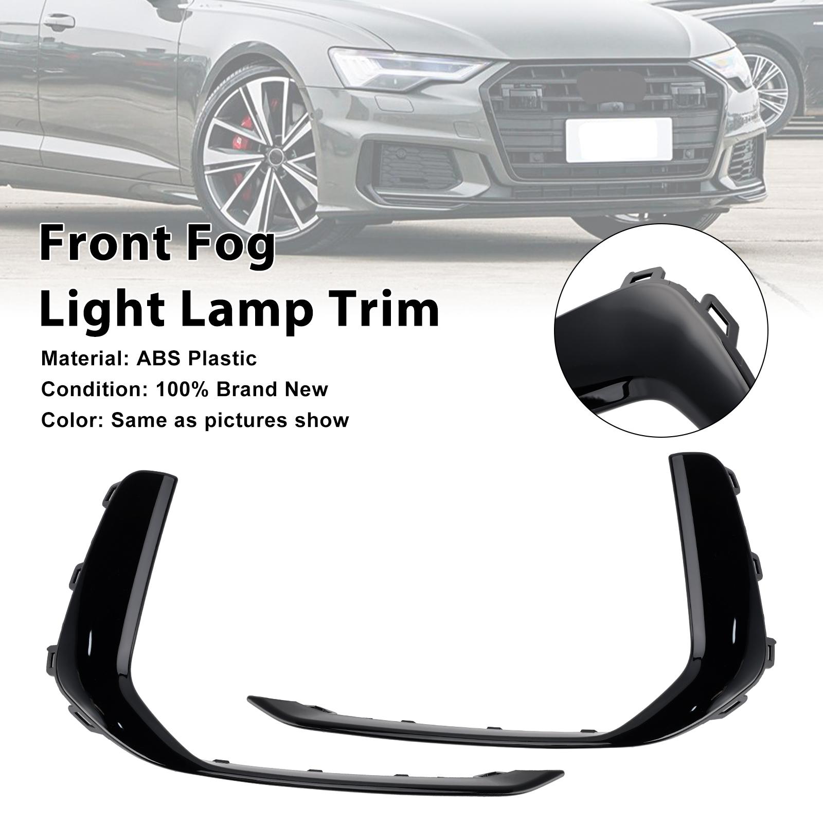

2PCS Front Fog Light Lamp Trim Fit A6 C8 S-Line S6 2019-2023 Black