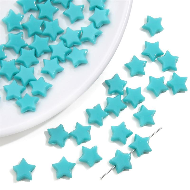 

10 мм однотонные акриловые бусины-макаруны в форме звезд для браслетов, ожерелий, заколок и аксессуаров для украшений своими руками 10mm 50 pieces/bag