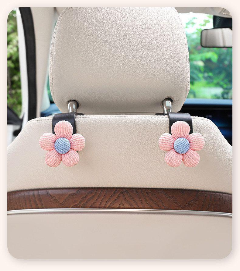 Universal Cute Flower Car Seat Back Hook - No Installation, Strong Load Bearing, Multifunctional Storage