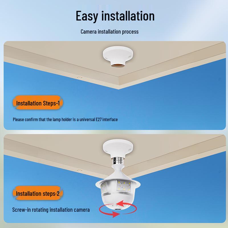 V380 Indoor Panoramic VR Fisheye Wireless Full-Color HD Night Vision Security Camera