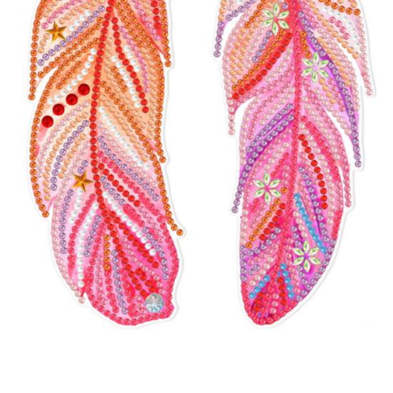 1 Set Diamond Painting Bookmark Fine Workmanship DIY Feather Shape Rhinestone Bookmark Kits