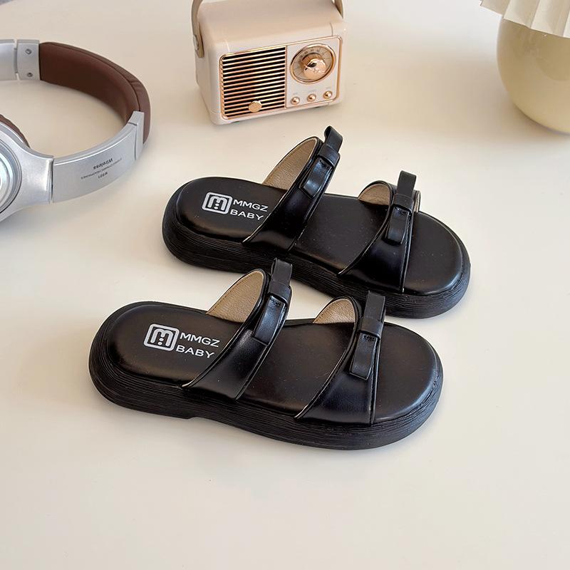 

Comfor Child Slippers Simple Girls Shoes Retro Girls Slipper Soft Soled Beach Shoes Anti Slip Outdoor Slippers 26insole16.5cm чёрный