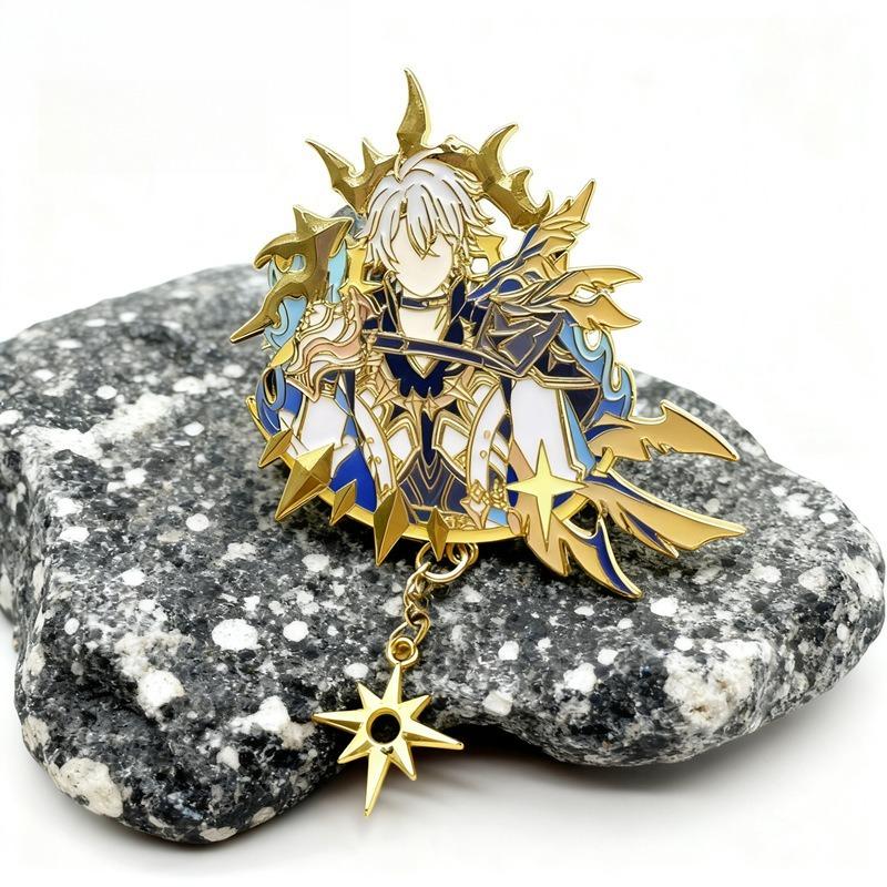 Game Honkai: Star Rail Series Fashion Metal Badge Cartoon Character Exquisite Printing Backpack Brooch Birthday Gift