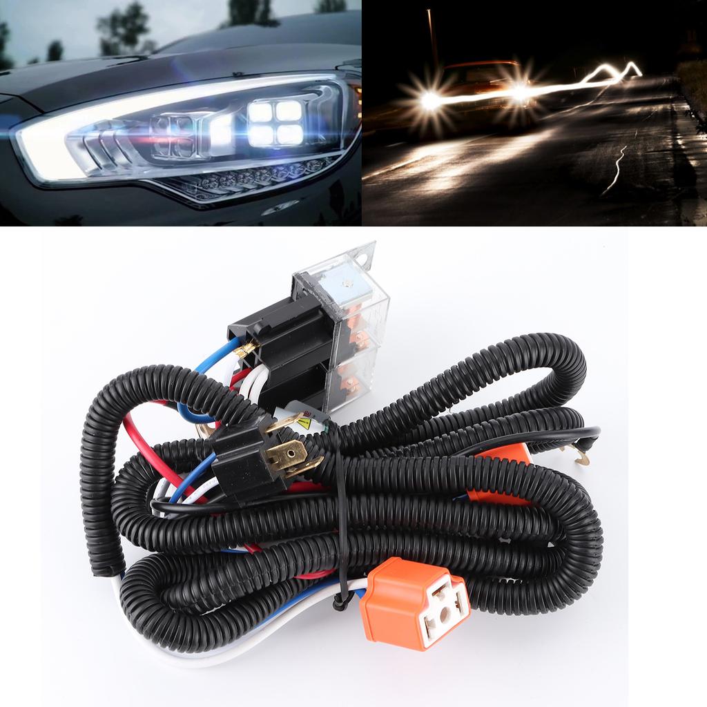 Strålkastarrele Kabelhärva Kit 2st Ljusport Strålkastarförstärkare Mörkt Ljus Ljusförstärkare 12V 40A 55W