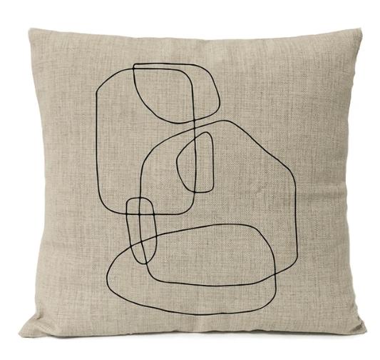 Home Decorative Black Geometric Linen Pillow Cover Boho Bohemia Throw Pillow Art Cushion Decoration Sofa Pillowcase 60x60