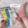 Sock Children's Summer Mid-length Cotton Socks with Cartoon Three-dimensional Cat Pattern, Sweat-absorbing Cotton Socks for Girls