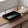 Tea Serving Tray Versatile Black Metal Decorative Display Home Decor for Showroom
