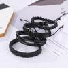 Men's Vintage Multilayer Leather Bracelet with Hollow Triangle Beads