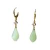 Green Teardrop Stone Earrings: Retro Chinese Style, Simple Niche Design, Versatile Accessory
