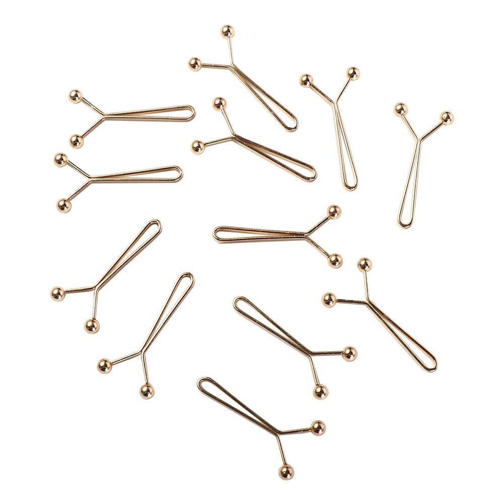 12pcs/lot Zinc Zinc Alloy Multicolor Hijab Clips Round Ball U Scarf Clips Simple   Women