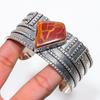 Natural Noreena Jasper Gemstone 925 Sterling Silver Cuff Bangle Adjustable AC-1412