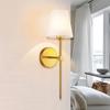 Wall Sconces Sets of 2, Retro Industrial Wall Lamps, Vanity Sconces Wall Lighting with White Fabric Shades, Wall Lights Suitable for Bathroom Bedroom