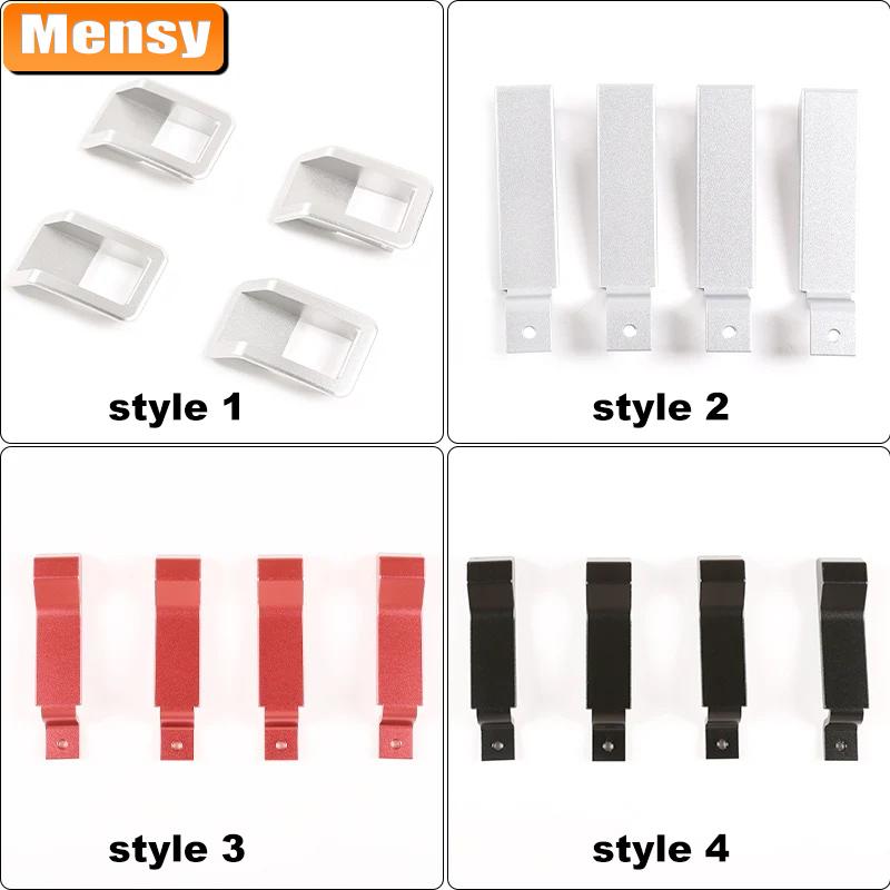 For Land Rover Defender 90 110 130 2004-2019 Aluminum Alloy Car Door Lock Pin Inner Handle Frame Decoration Cover Car Accessory