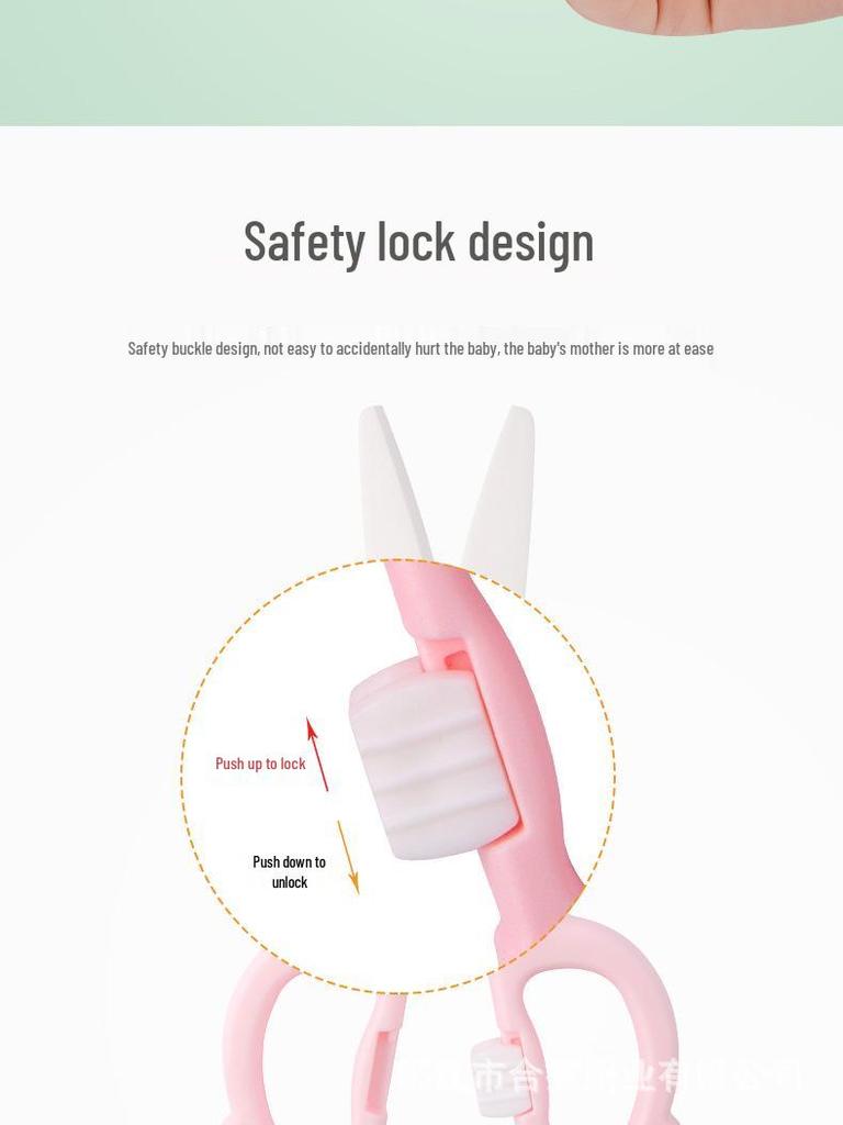 Baby Safety Ceramic Food Scissors with Lock Buckle for Household Kitchen Use