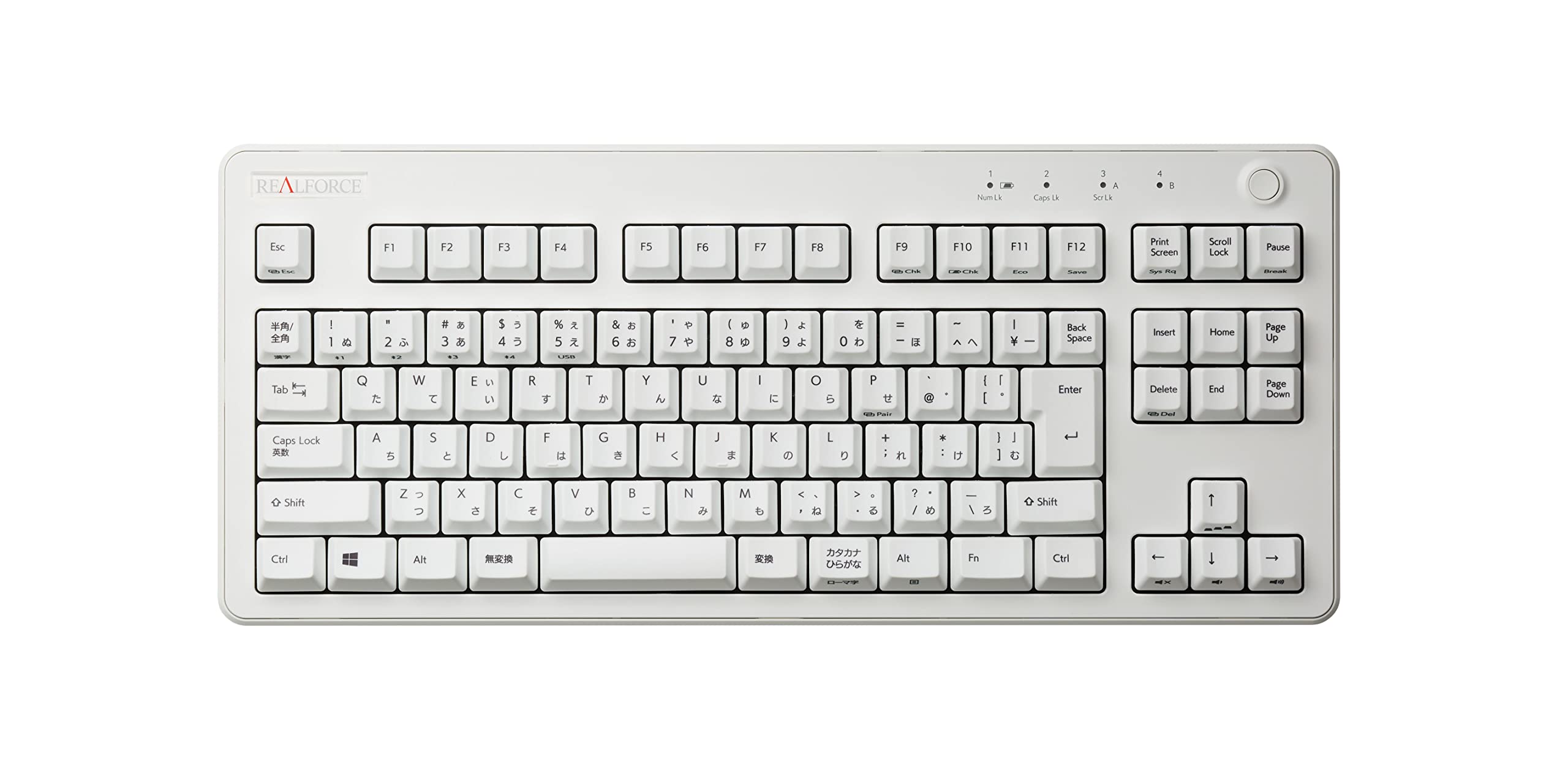 

REALFORCE R3 Hybrid Tenkeyless Variable Key Japanese White Keyboard, Weight, Layout, (R3HC22) білий