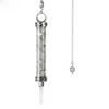 Crystal Stone Quartz Pendulum with Chain Pendant Design Wishing Bottle Pendulum Long Shape Clear Quartz Dowsing Pendulum