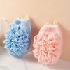 2 in 1 Skin-Friendly Floral Bath Ball Bath Mitt, Double-Sided Spa Scrub, Remove Dead Skin, Fragrance-Free, Bathroom Accessories