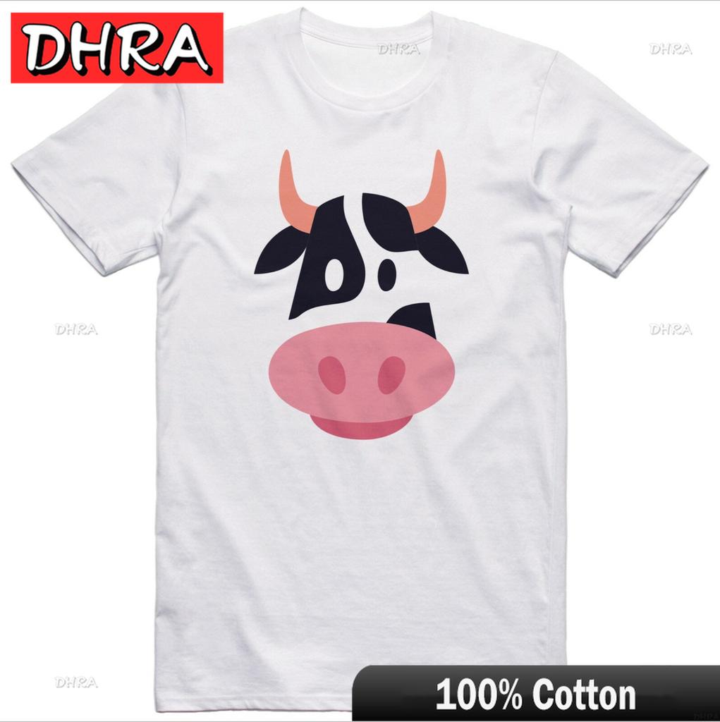 TShirt Cow Face Design Regular Fit Cotton Unisex Tee Tops Unique Unique Cool Tees Tshirts for Vocation TShirt Japan Girlfriend