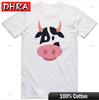 TShirt Cow Face Design Regular Fit Cotton Unisex Tee Tops Unique Unique Cool Tees Tshirts for Vocation TShirt Japan Girlfriend