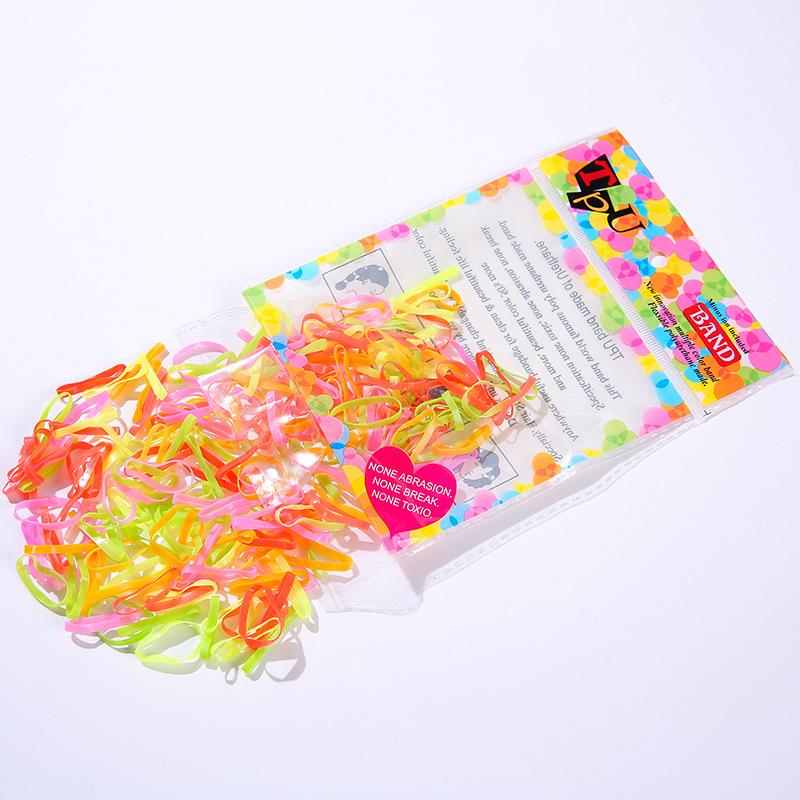 Small Rubber Bands Female Hair Disposable Rubber Band Bag Color High Elastic Hair Ring Does Not Hurt Children'S Head Rope