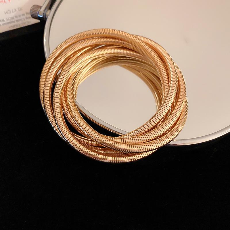 European and American Metal Flower Bracelet Exaggerated Niche High-end Bracelet Arm Ring Design Temperament Jewelry