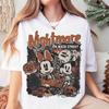 Halloween Theme Mickey and Minnie Comfortable T-shirt Pattern Short Sleeve Oversize Y2k Harajuku Hip Hop Streetwear Female Male Clothing
